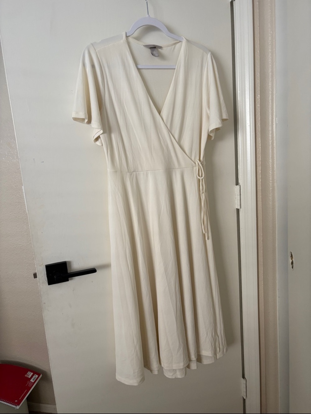 H&M Cream Wrap-Style Midi Dress